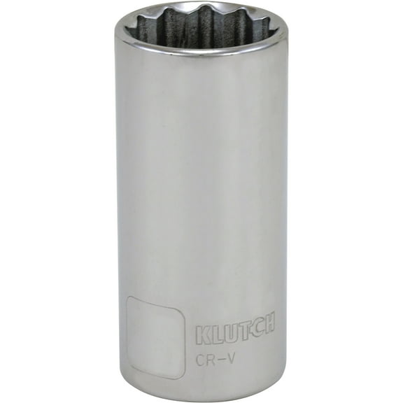 Klutch Deep Socket, Metric, 23mm, 1/2in.-Drive, 12-Pt.