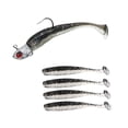 thumbnail image 3 of Cebos de pesca Señuelos duros de silicona Cebos de curricán realistas Suministros de pesca Negro, 3 of 9