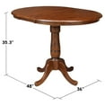 thumbnail image 3 of 36" Round Top Pedestal Table with 12" Leaf, 34.9"H, 3 of 9