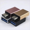 thumbnail image 2 of type-c male usb3.0 female aluminum alloy adapter mobile phone U disk card reader otg chargingpink5pack, 2 of 3