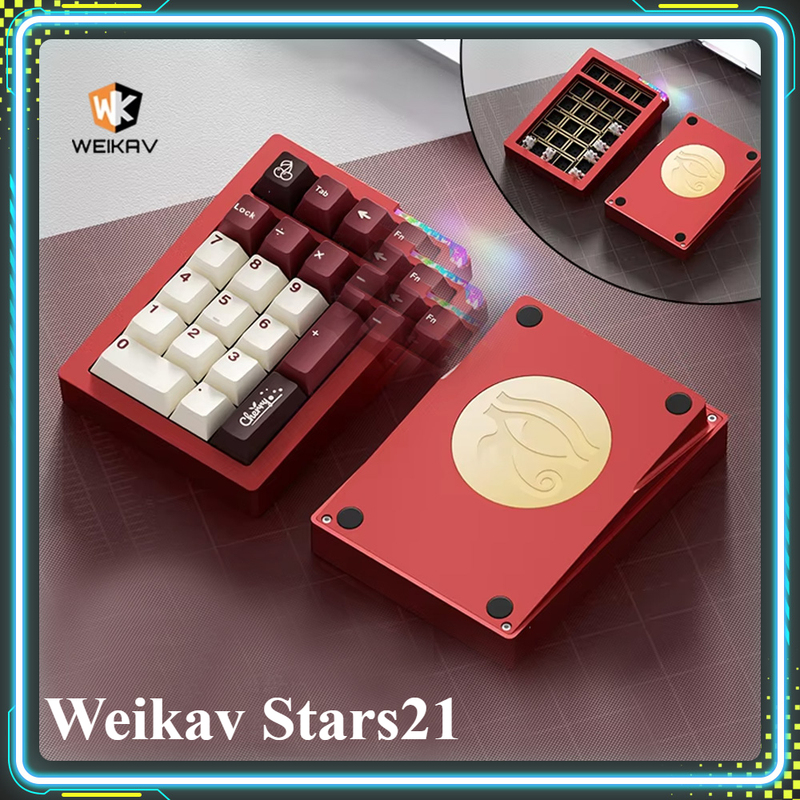 Weikav STARS21 PAD Mini Keypad Kits RGB Wireless Bluetooth Tri-Mode Customize Numeric Keyboard Kits Office Accessories Gifts
