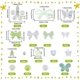 thumbnail image 2 of Kit de pulsera de cuentas acrílicas verdes surtidas (300 piezas, 16 estilos diferentes): cuentas pequeñas, redondas, transparentes, con forma de corazones, flores, estrellas y lazos., 2 of 5