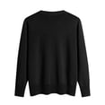 thumbnail image 4 of Women's Knit Top 2026 Fall Spring Sweaters Lightweight V-Neck Long Sleeve Open Front Button Up Knitted Cardigans Outerwear Black L, 4 of 4