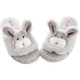 thumbnail image 3 of Women's Cute Bunny Bedroom Slippers Open Toe Indoor Slides House Slippers (5-6 women, Grey Bunny), 3 of 7