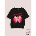 thumbnail image 1 of Strawberry Girl" Cute Graphic Tee for Girls - Casual Round Neck, Short Sleeve, Soft Polyester Blend, Machine Washable - Summer Collection in Beige with Pink Strawberry & Bow Design, 1 of 6