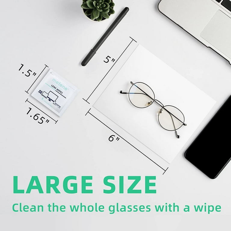 Metene Lens Cleaning Wipes, 300 Pre-Moistened Eyeglass Wipes
