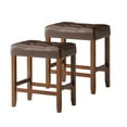 thumbnail image 1 of Open Box Maven Lane Harper Counter Stool in True Walnut Wood Finish, Set of 2, 1 of 7