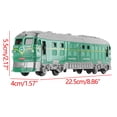 thumbnail image 3 of PVCS Children's Inertial Double-headed Train Retro Green Leather Track Train Electric Light And Sound Effect Model Toy Christmas Gift for Kids, 3 of 9