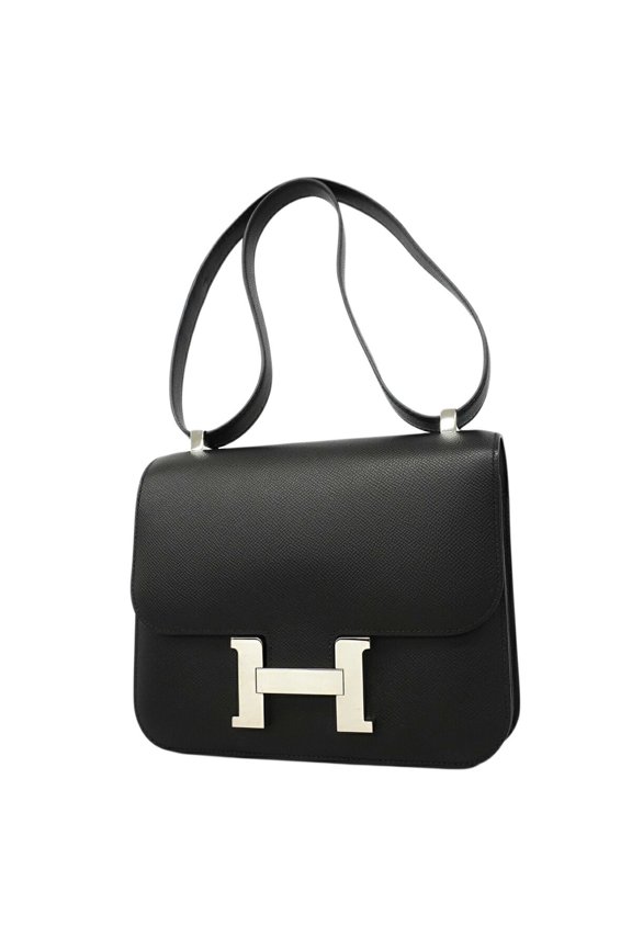 Pre-Owned Hermes Constance 24 Shoulder Bag, Veau Epsom Leather, Black, Z Stamp, Women's