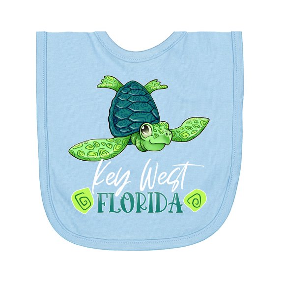 Inktastic Key West, Florida Happy Sea Turtle Newborn Bib