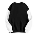 thumbnail image 4 of HOMBOM Womens Sweatshirt Lightweight Pullover Crew Neck Winter Black Hoodless Colorblock Tops for Women Long Sleeve, 4 of 5