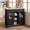 Matt black, variant on Space-Saving Mobile Kitchen Island Cart - 41'' Rolling Storage with Drop Leaf, Drawer, Shelves & Spice Rack, Rustic White & Natural Wood, Ideal for Small Spaces, Coffee Bar or Dining Room