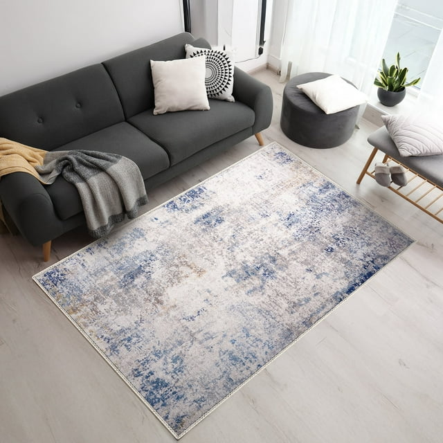 Sorbus 5x7 Area Rug, Machine Washable, Non-Slip, Vintage Rug - Low Pile Non-Shedding Indoor Area Rugs - Soft Indoor Carpet Throw Rugs with Rubber Backing