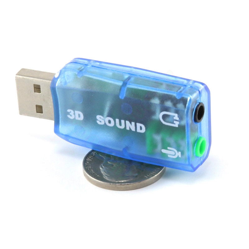 USB AUDIO CARD SOUND ADAPTER MICROPHONE 4 Speaker Mic