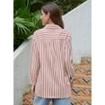 thumbnail image 7 of Scacto Women's Striped Button Down Shirts Casual Long Sleeve Stylish V Neck Blouses Tops with Pockets, 7 of 7