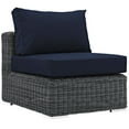 thumbnail image 5 of Modway Summon 7-Piece Aluminum and Rattan Patio Sectional Set in Canvas/Navy, 5 of 8