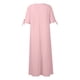 thumbnail image 5 of vestido de bolsillo de manga corta con hombros descubiertos y cuello redondo de color sólido informal a la moda para mujer rosa/xl, 5 of 5