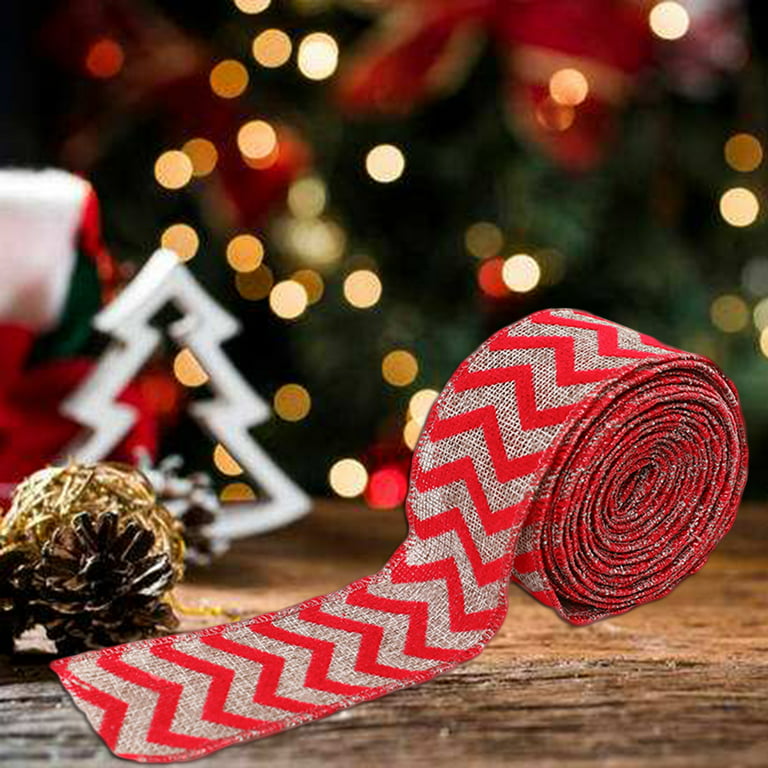 2 Rolls 11 Yards Christmas Ribbon, Sock Elk Tree Red Black Paid Check  Ribbon 2.5 Wide Christmas Wrapping Ribbon for Party DIY Crafts Supplies 