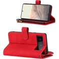 thumbnail image 3 of Compatible with Google Pixel 6 Wallet Case,[6 Card Slots] [Wrist Strap] [Stand Feature] Detachable 2 in 1 Magnetic Zipper Leather Cover Case for Google Pixel 6,6.4 inch Red, 3 of 16