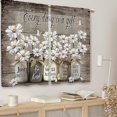 thumbnail image 3 of Farmhouse Floral Kitchen Curtains Daisy Rustic Vintage Flower Inspirational Small Short Cafe Window Curtains Wooden Country Quotes Bathroom Tier Window Treatment Drapes (27.5x39 Inch), 3 of 6