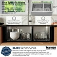 thumbnail image 3 of Karran Usa El-86-Pk1 Elite 33" Farmhouse Double Basin Stainless Steel Kitchen Sink -, 3 of 5