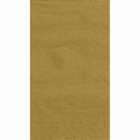 Golf Napkins - Paper Guest Napkins, 7.75 x 4.5 in, Gold, 20ct