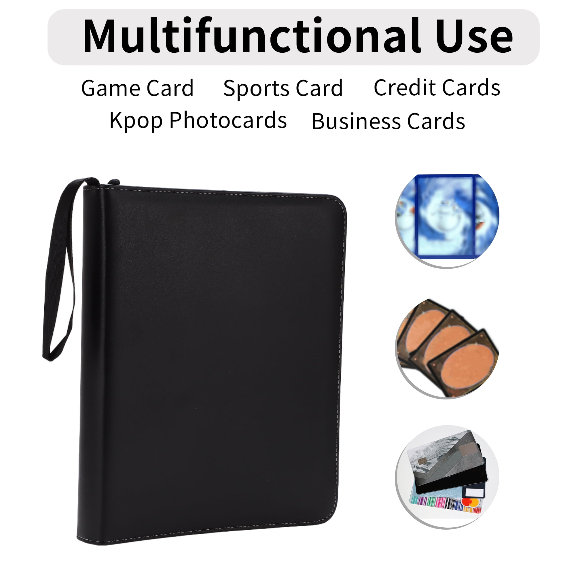 Unique Bargains 9 Pockets Card Binder 720 Sleeves Trading Card Zipper Album Holder
