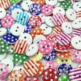 thumbnail image 6 of Clearance Buttons under $5,2 Round Pattern 15mm Buttons Wood Scrapbooking Mixed 100pcs Holes Sewing Home DIY, 6 of 6
