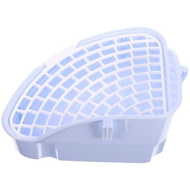 RUNROTOO Chinchilla Litter Pan Sky Blue Plastic Triangle For Toilet Training 1Pcs
