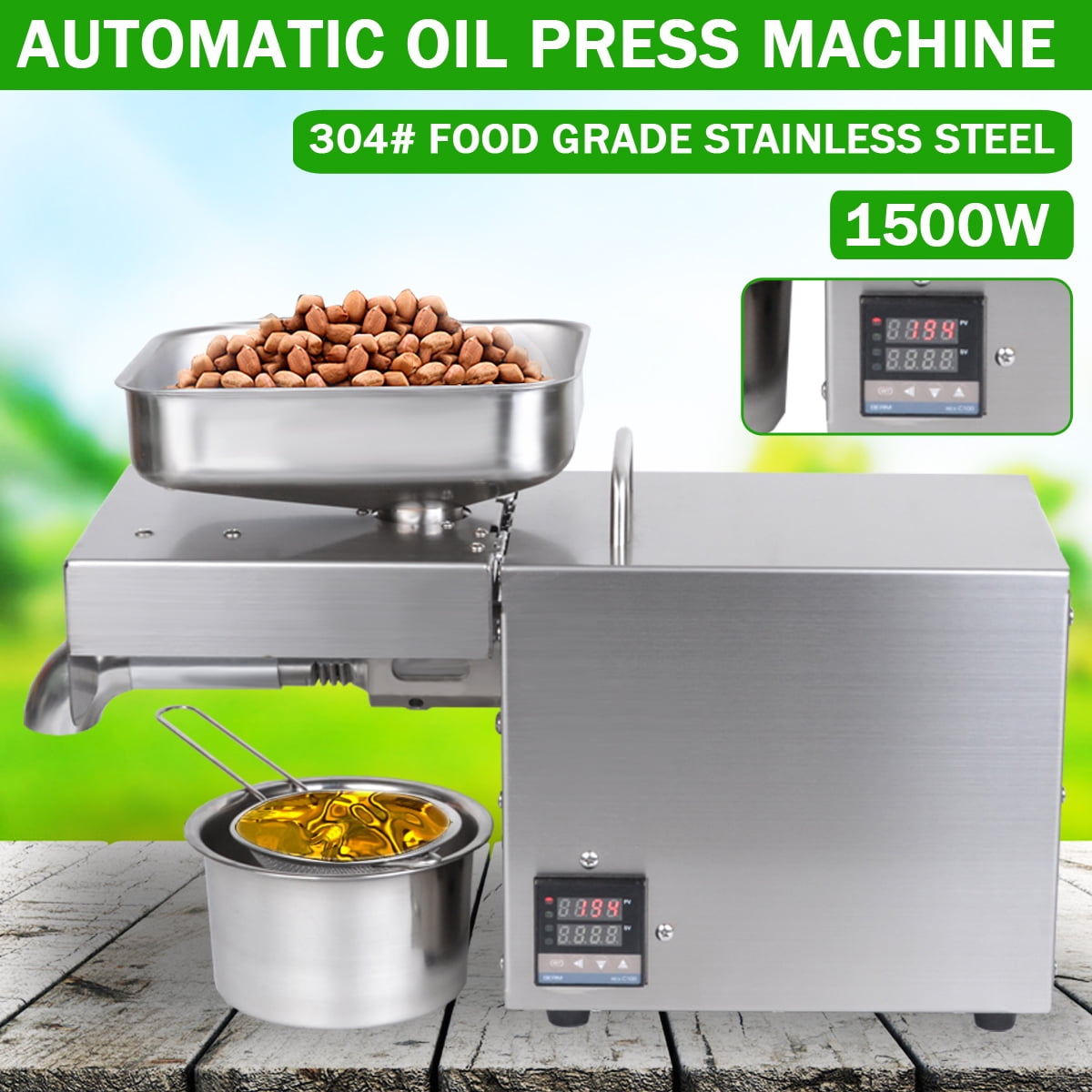 Automatic Oil Press Machine Stainless Steel ColdHot Presser Oil Expeller 110/220 Automatic Oil Press Machine Stainless Steel ColdHot Presser Oil Expeller 110/220