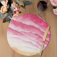 thumbnail image 3 of Pink Beach Coastal Round 13 Inch Placemats Set of 2, Summer Nautical Seaside Ocean Ombre HeatResistant Non Slip Place Mats for Dining Table, Wipeable Braided Kitchen Table Mats for Housewarming, 3 of 9