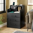 ADORNEVE Nightstand with Charging Station USB Port, Bedside Table with
