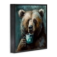 thumbnail image 2 of Stupell Industries Farmhouse Bear with Cup Of Joe Black Framed Giclee Art, 12 x 12, by Tina LeCour, 2 of 8