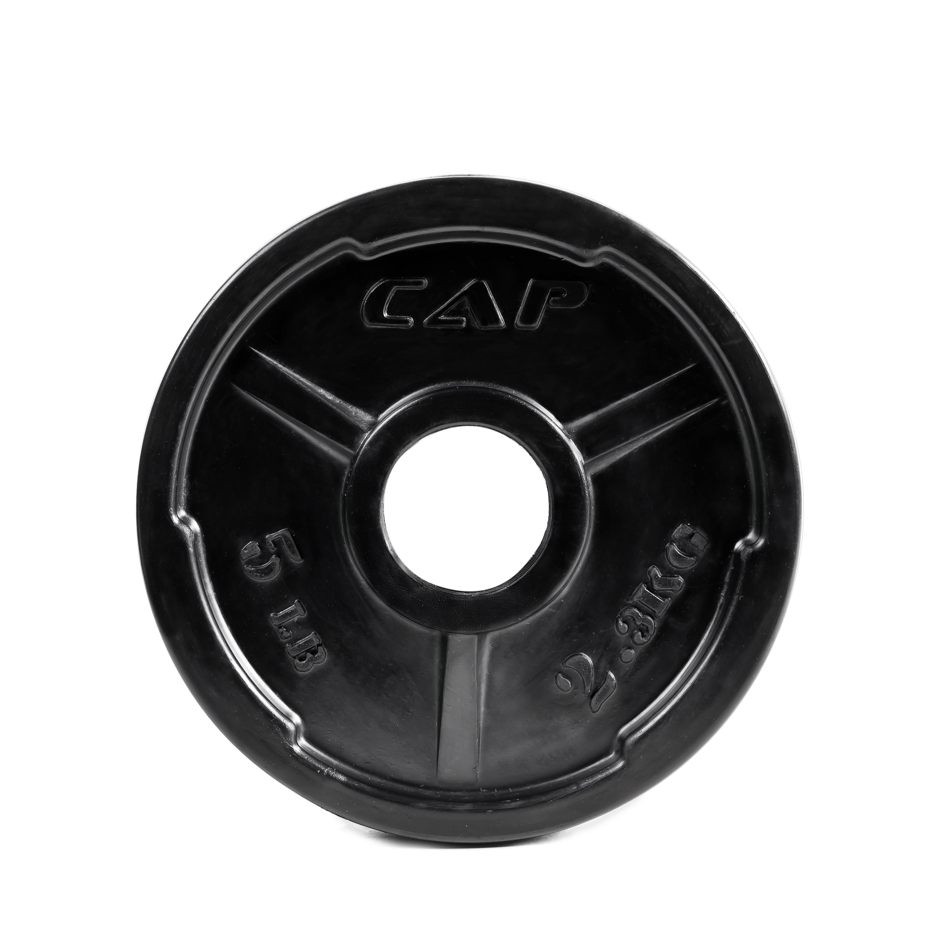 CAP Barbell Olympic Rubber Encased Commercial Grip Plate, 5 Pounds