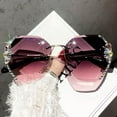thumbnail image 2 of Gafas de sol con diamantes de imitación a la moda, gafas de sol adelgazantes para mujer, protección solar, protección UV, gafas de estilo coreano, 2 of 6