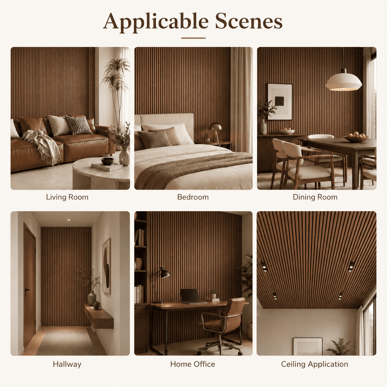 20-Pack Wood Slat Acoustic Wall Panels, 24" x 12" MDF Slat Wall Paneling for Modern Interior Wall Decor, Sound Absorbing Accent Panels, 39.99 Sq. Ft.,Walnut