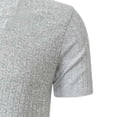 thumbnail image 6 of Dagugfen T Shirts for Men Ribbed Knit Comfy Short Sleeve Notch Neck Stretchy Loose Breathable Tops Solid Color, 6 of 7
