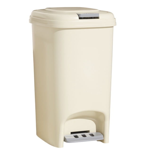 Bote de basura con escalón, gran capacidad, versátil, con diseño de tapa elegante, para cocinas, salas de estar y baños, L 15L