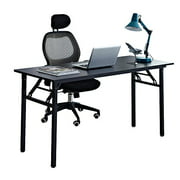 Need Computer Desk Office Desk 55 inches Folding Table with BIFMA Certification Computer Table Workstation No Install Needed, Black AC5CB-140X