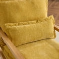 thumbnail image 5 of Ktaxon Chenille Accent Chair, Solid Wood Armrests Armchair, Metal Frame for Stability, Single Sofa with Comfortable Cushions and Lumbar Pillow Yellow, 5 of 9