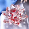thumbnail image 4 of Crystal Lotus Flower Crafts Paperweights Glass Lotus Model Red, 4 of 8