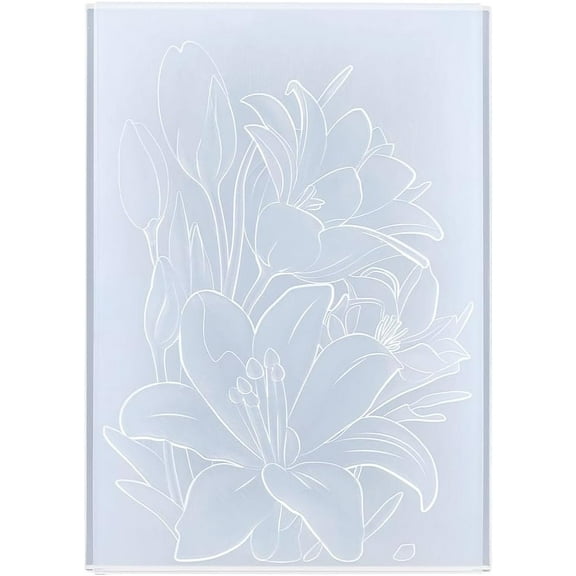 Floral Embossing Folder 3D Embossed Folders White Plastic Spring Flowers Pattern Texture Background Paper Machine Template Stencils for DIY Arts Crafting Cards Making Scrapbooking Decors