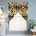 thumbnail image 6 of Sunflower Plaid Kitchen Window Curtains, Swag Curtains Valance for Bedroom Living Room Bathroom, Country Sunshine Star Vintage Bee Black Rod Pocket Window Curtain Block Drapes 2 Panels 36"x63", 6 of 9