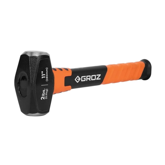 Groz 2 lb Drilling Hammer with 11" Fiberglass Handle