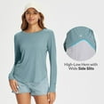 thumbnail image 4 of BALEAF Women Sun Shirts UPF 50+ SPF UV Protection Rash Guard Long Sleeve Running Workout Athletic Tops Lightweight Soft Quick Dry Hiking Clothing Outdoor Heather Light Blue L, 4 of 7