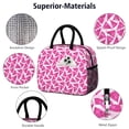 thumbnail image 4 of Lunch Bag Lunch Box for Women Reusable Insulated Lunch Bags,Water-Resistant Pizza Vegan Pink Triangle Cooler Lunch Tote Bag, Large Capacity for Work Travel Picnic, 4 of 6