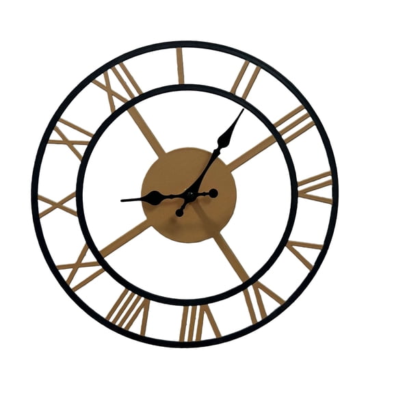 Modern Oversized Arabic Roman Numerals Metal Wall Clock Operated Quiet Movements Minimalists Decors For Interior