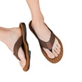 thumbnail image 2 of LTTVQM Men's Flip Flops Comfortable Arch Support Cushion Non-Slip Thong Sandals Indoor Outdoor Beach Travel Vacation Lounge Walking Shoes Brown 39-40(US-8.5/9), 2 of 4