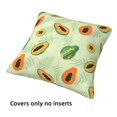 thumbnail image 3 of Throw Pillow Covers, Tropical Papaya leaf Soft Square Pillow Cases with Invisible Zipper for Couch Bed Sofa, Farmhouse Fall Home Decor 12"x12", 3 of 7