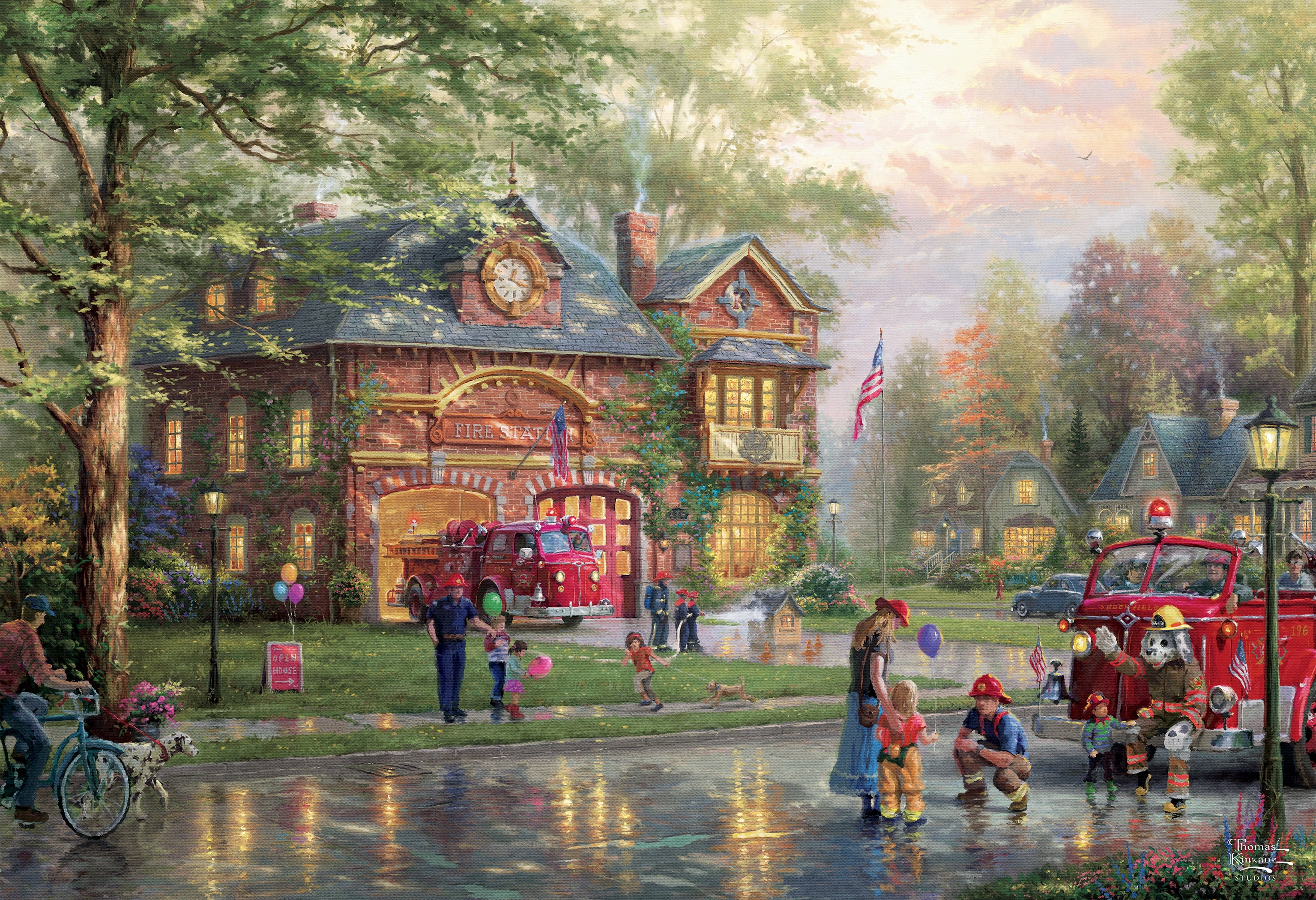 Ceaco Thomas Kinkade Firehouse 1000 Piece Jigsaw Puzzle